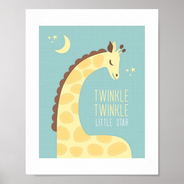 Giraffe Personalised Nursery Poster Print (Front)