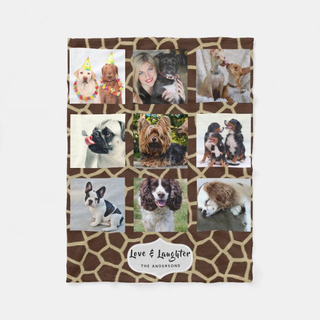Giraffe PHOTO Blanket Collage Instagram (Front)