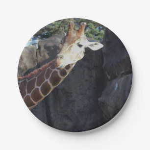 Giraffe Photo Paper Plate