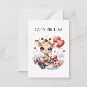 Giraffe Pilot Birthday Card