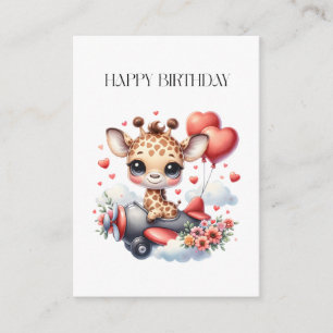 Giraffe Pilot Birthday Enclosure Card