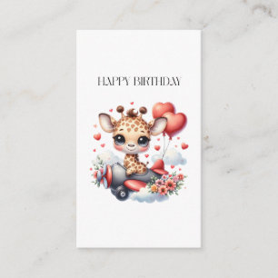 Giraffe Pilot Birthday Enclosure Card