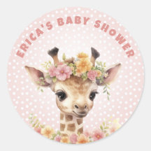 Giraffe Pink Baby Girl Shower Sprinkle Wild Jungle