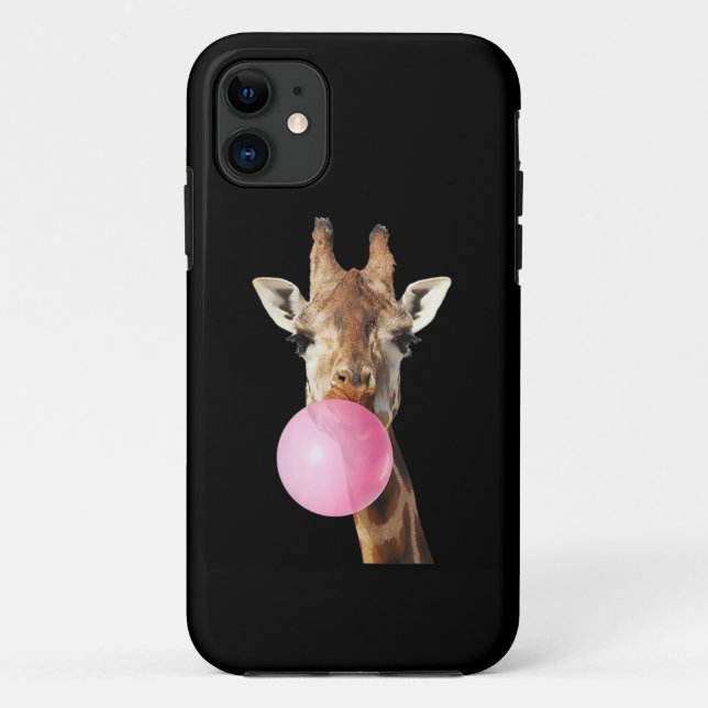  Giraffe Pink Bubble Gum Cute Funny Animal Lover  Case-Mate iPhone Case (Back)