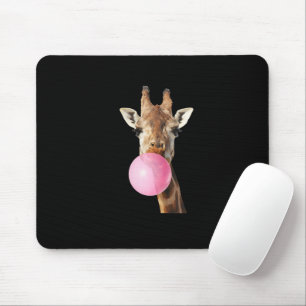 Giraffe Pink Bubble Gum Cute Funny Animal Lover Mouse Mat