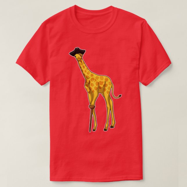 Giraffe Pirate Pirate Hat  T-Shirt (Design Front)