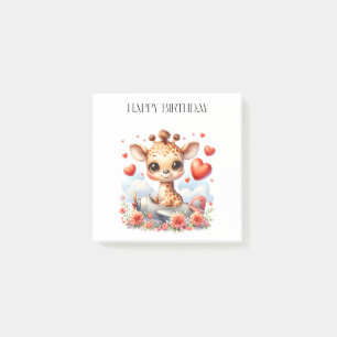 Giraffe Plane Birthday Post-it Notes