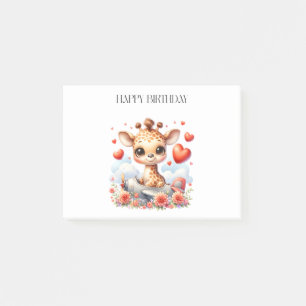 Giraffe Plane Birthday Post-it Notes