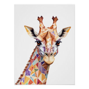 Giraffe Playful Adorable Fun Animal Colourful Joy Poster