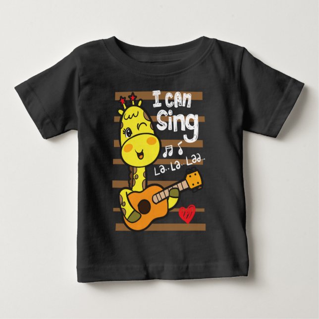 Giraffe playing  baby T-Shirt (Front)