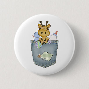 Giraffe pocket pal 6 cm round badge