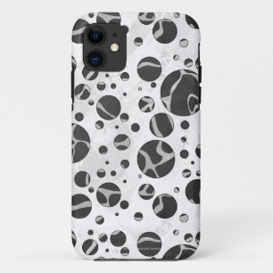 Giraffe Polka Dot Black and Light Grey Print iPhone 11 Case