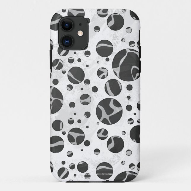 Giraffe Polka Dot Black and Light Grey Print Case-Mate iPhone Case (Back)