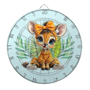 Giraffe Polka Dot Bow Dartboard