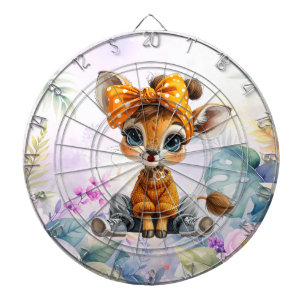 Giraffe Polka Dot Bow Dartboard