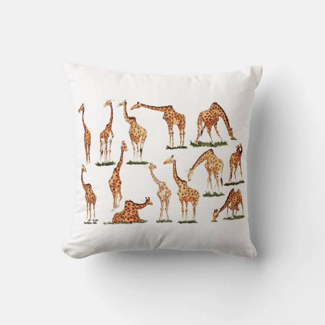 "GIRAFFE"    POLYESTER THROW PILLOW (Front)