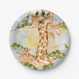Giraffe Portrait Animal Picture Paper Plate