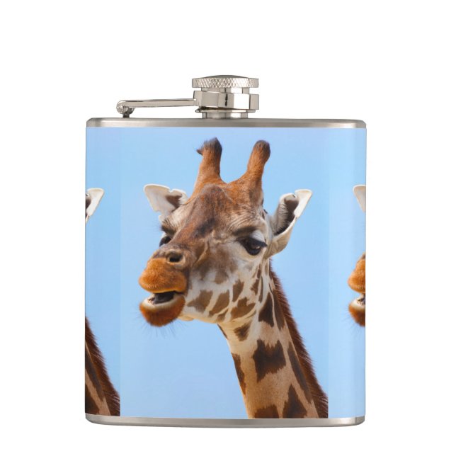Giraffe Portrait custom flask (Front)