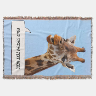 Giraffe Portrait custom throw blanket
