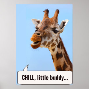 Giraffe Portrait customisable text poster