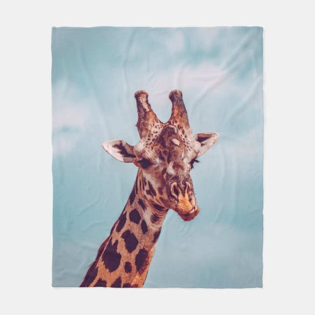 GIRAFFE PORTRAIT FLEECE BLANKET (Front)