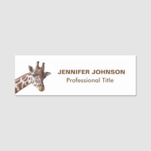 Giraffe Portrait Name Tag
