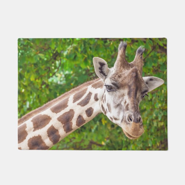 Giraffe Portrait Photo Doormat (Front)