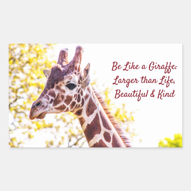 Giraffe Portrait Rectangular Sticker (Front)