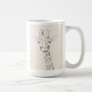 Giraffe Portrait   Sketch Coffee Mug