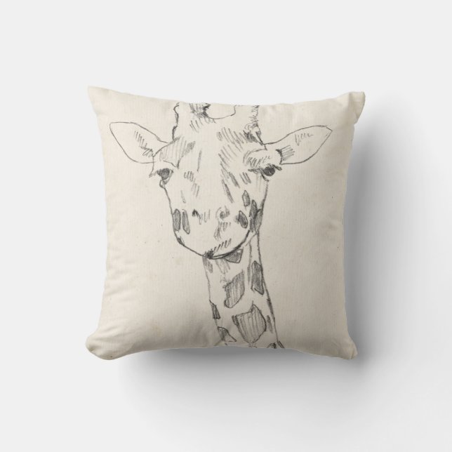 Giraffe Portrait | Sketch Cushion (Front)