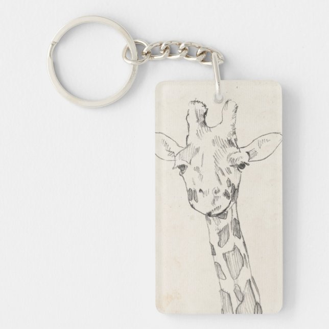 Giraffe Portrait | Sketch Key Ring (Front)