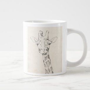 Giraffe Portrait   Sketch Large Coffee Mug