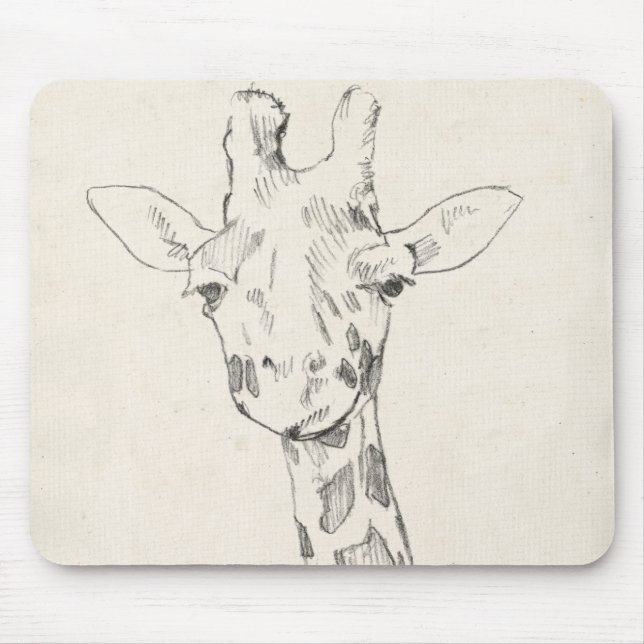 Giraffe Portrait | Sketch Mouse Mat (Front)