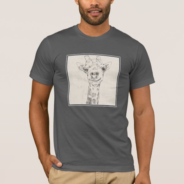 Giraffe Portrait Sketch T-Shirt (Front)