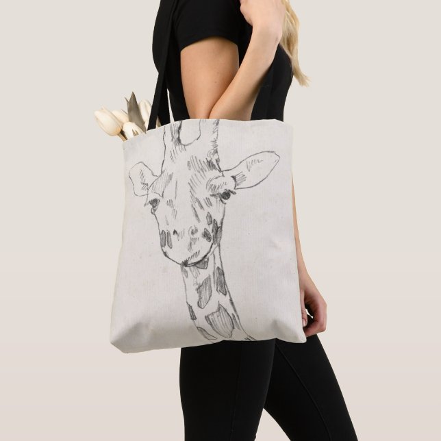 Giraffe Portrait | Sketch Tote Bag (Close Up)