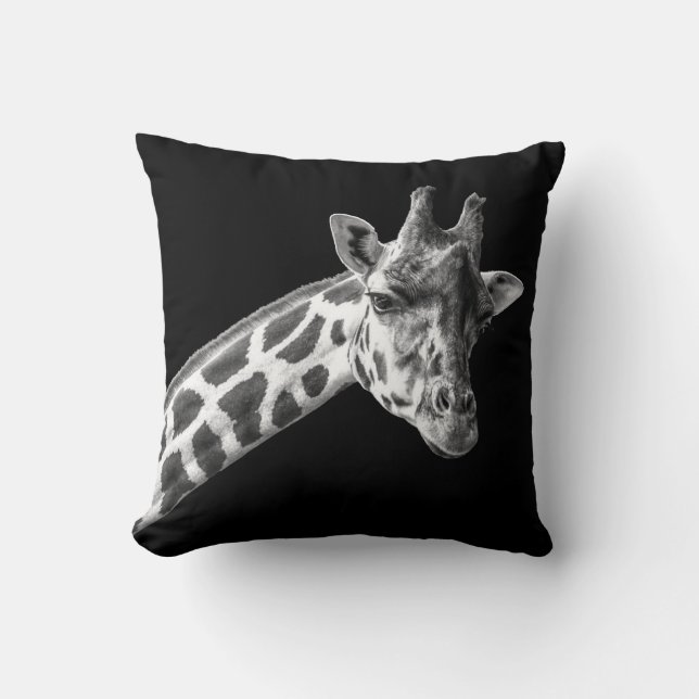 Giraffe Portrait - Throw Pillow (Front)