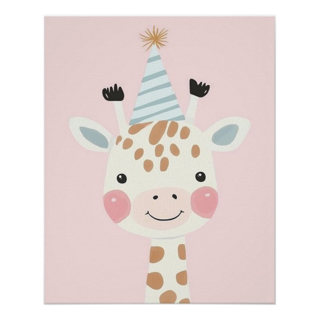 Giraffe Poster, Animal Wall Art, Nursery Decor (Front)