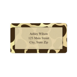 Giraffe Print Address Labels