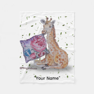Giraffe Print Baby Fleece Blanket