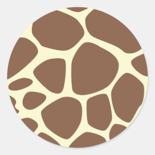 Giraffe Print, Brown Giraffe, Animal Print, Jungle Classic Round Sticker