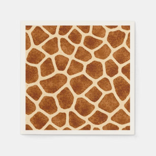 Giraffe Print Brown Tan Baby Shower Safari-Themed  Napkin