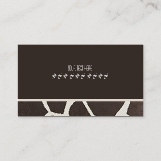 Giraffe Print Business Card (Front)