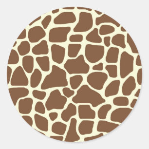 Giraffe print classic round sticker