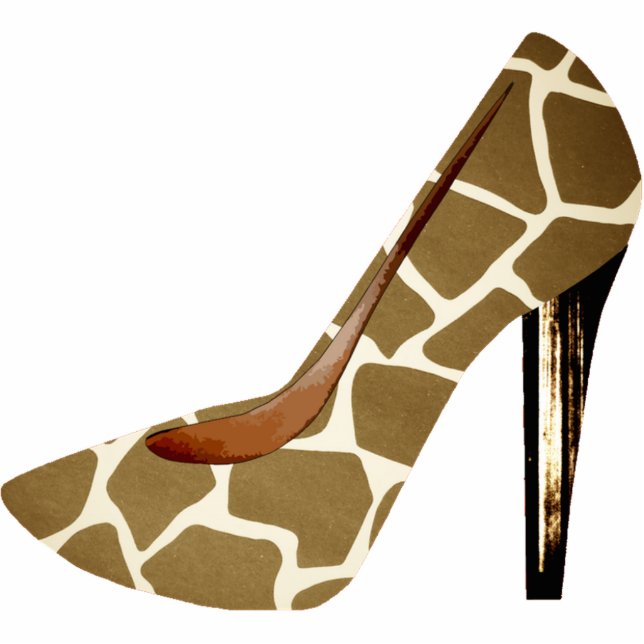 Giraffe Print Fashion Shoe 3D Acrylic Ornament Photo Sculpture Decoration (Front)