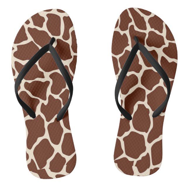 Giraffe Print Flip Flops (Footbed)