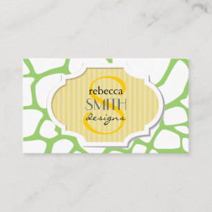 Giraffe Print, Green Giraffe, Animal Print, Jungle Business Card