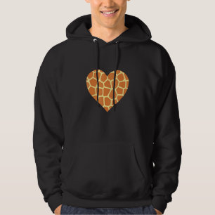 Giraffe Print Heart Pattern Cute Giraffe Love Hoodie