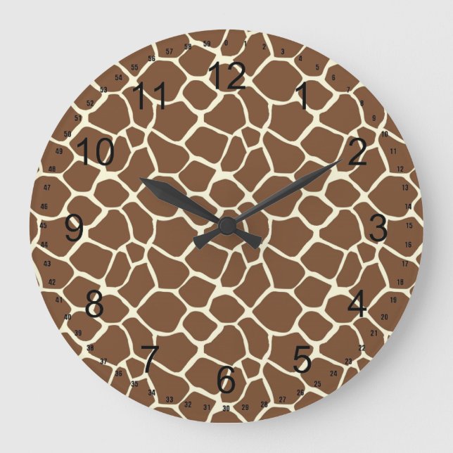 Giraffe Print Large Clock (Front)