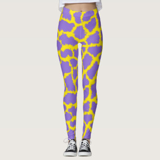 Giraffe Print Leggings with Purple Background