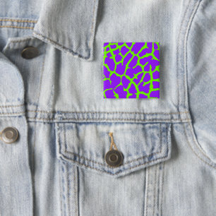 Giraffe Print Mint Amethyst 15 Cm Square Badge